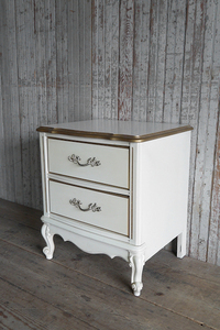  antique milk paint small size chest [af2-305] counter resistor Vintage a-ru deco design cabinet stand display 