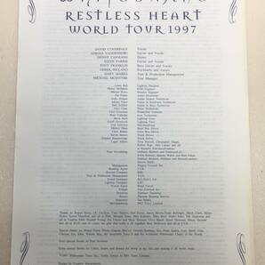 B-209 ツアーパンフ ホワイトスネイク 1997 RESTLESS HEART WORLD TOUR WHITESNAKE HR/HMの画像5