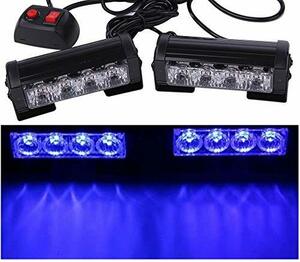 [Avan Knight] 12V ストロボ ライト バー LED 2個 セット 緊急 警告灯 車 トラック トレーラー ランプ マーカー レンズ コーナー 4個 左右