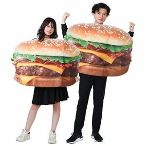 おもしろ コスプレ ハンバーガー 着ぐるみ 面白い ハロウィン 仮装 面白 コスチューム 忘年会 バーガー 衣装