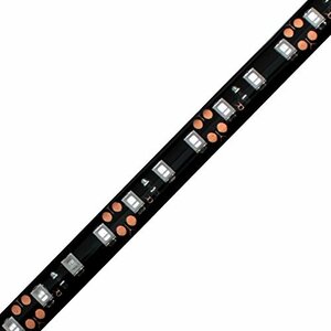 【2本入り】 高密度 120LED/m 12V 防水 LED テープライト 1チップ 10cm (黒ベース) 発光色：電球色