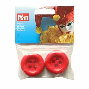 プリム(Prym) デコレーションボタン 外径35mm 4個入 レッド 315102