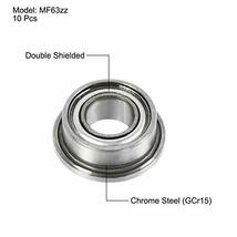 フランジ付きボールベアリング MF63zz ダブルシールド クロム鋼ベアリング 3x6x2.5 mm 10個_画像2