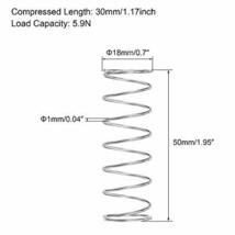 uxcell 圧縮バネ 外径18mm ワイヤ直径1mm 長さ9mm 50mm自由長 5.9N シルバー 304ステンレス鋼 5個入_画像3