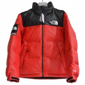 SUPREME シュプリーム × THE NORTH FACE ノースフェイス　Leather Nuptse Jacket レザー ヌプシ ダウン ジャケット 17AW S R2A-20772B