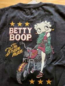 送料込★The BRAVE-MAN BETTY BOOP BBB-2301 ベティちゃん　長袖Tシャツ　バイカー　ブラック　XL