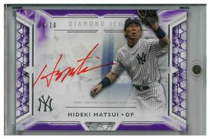 松井秀喜 2018 TOPPS DIAMOND ICONS PURPLE AUTO /10 直筆サイン