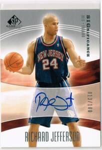 2004-05 NBA UD SP Game Used Significance Autograph #SIG-RJ Richard Jefferson 013/100 リチャード・ジェファーソン 直筆サイン