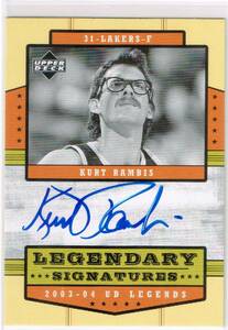 2003-04 NBA Upper Deck Legends Legendary Signatures Autograph #LS-KR Kurt Rambis UD Auto カート・ランビス 直筆サイン