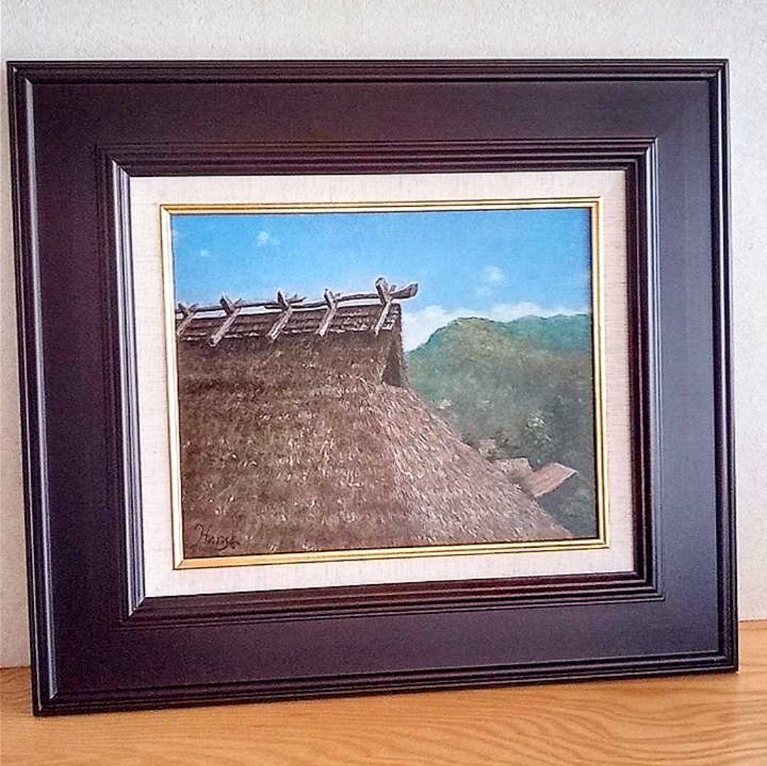 Nodoka by Harunobu Nakamura, F3 size, oil painting [genuine] ★ Framed ▼Low price ◆Miyama Town, Kyoto, Japanese landscape, summer village, Japanese nature, Painting, Oil painting, Nature, Landscape painting