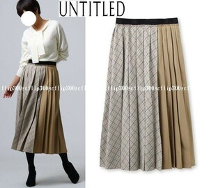 2018 beautiful goods UNTITLED Untitled *asimeto Lee check pleated skirt 1 beige group *31900 jpy 