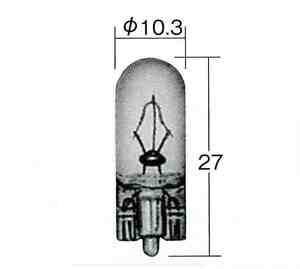 タクティー 計器灯 表示灯用 (パネル ジグナルランプ) ウェッジベース 品番[ Ｖ91196000 ] 形/色 Ｔ10 ホワイト １個