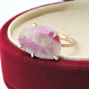 Редкий ◇ agat ◇ Ruby Iolite Ring K10 № 10 Agete (Tube 6_468)