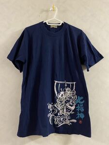 七福神 Tシャツ サイズL CASUAL TIME えびす 大黒天 福禄寿 毘沙門天 布袋 寿老人 弁才天 寿 宝船