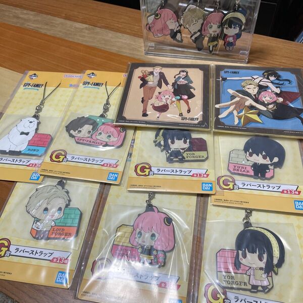 スパイファミリー きゅんキャラ ラバーストラップ 色紙 アーニャ ロイド ヨル