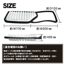 PFE5S　エアフィルター ダイハツ　 タントエグゼ・カスタム※ 　L455/L465S H23.07～H26.10 660(KFVE)　　エアエレメント 17801-B2050_画像5