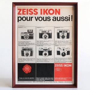 ZEISS IKON ツァイスイコン 1965年 カメラ フランス ヴィンテージ 広告 額装品 インテリア コレクション フレンチ ポスター 稀少