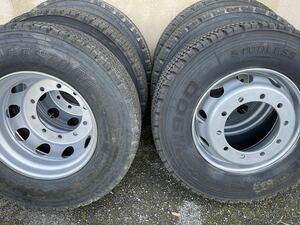  большой зимний 275/80R22.5 BS W900 4шт.@ воспроизведение самосвал большой стальное колесо ISO system 22.5×7.50 162-13 6шт.