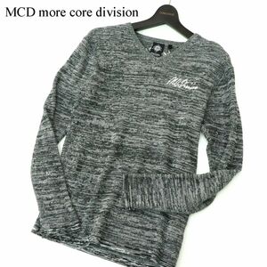 MCD more core division エムシーディー 通年 ロゴ刺繍★ Vネック コットン メランジ ニット セーター Sz.M　メンズ グレー　A2T14180_C#L