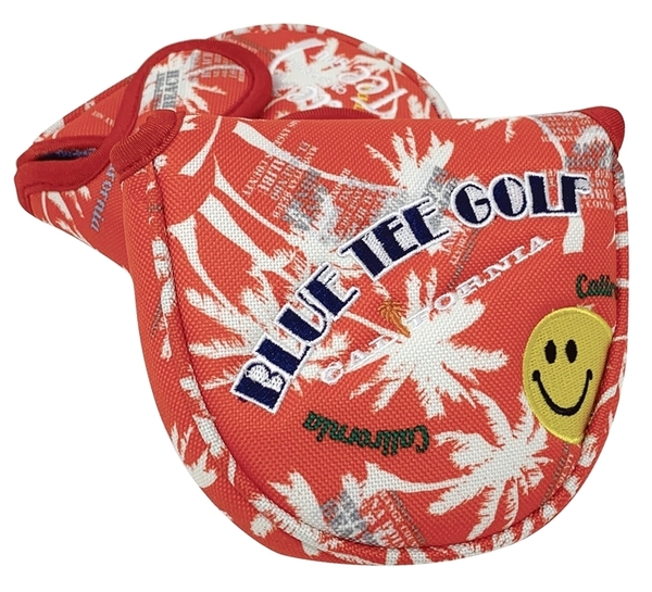 ◆1送料無料PTM【PCH:レッド】ブルーティーゴルフ 【パームツリー(PCHモデル)】マレット型パターカバー BLUE TEE GOLF PMP-002