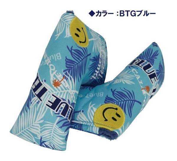 ◆③4送料無料 PTB【PM:ブルー】ブルーティーゴルフ 【パームプリント柄バージョン】ブレード型パターカバー BLUE TEE GOLF PMP-001