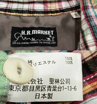 ＊ハリウッドランチマーケット H.R.MARKET 聖林公司 シワ加工 チェック 長袖 ワークシャツ トップス 日本製 2/M 　　　　 BJBA.D_画像6