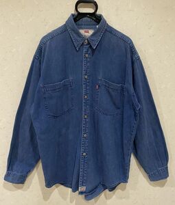 ＊リーバイス レッド Levi's RED AUTHENTIC メタルボタン ゆったり 長袖 ワーク デニムシャツ L　　　　BJBA.D