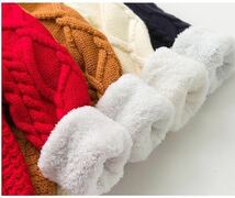 極暖 ニット 裏起毛 男の子 女の子 プレゼント 子供服 韓国 冬 ファッション 年末年始 セール セーター ホワイト 90cm_画像4