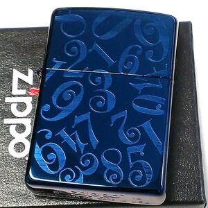 ZIPPO ライター おしゃれ ダイヤル ジッポ かっこいい 数字 ブルー チタン加工 青 彫刻 ナンバー シンプル メンズ プレゼント ギフト