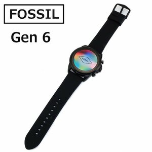 【1円/美品】フォッシル FOSSIL ジェネレーション6 スマートウォッチ 腕時計 Gen6 FTW4061 SS ブラック GPS SPO2 血中酸素濃度 計測 防水