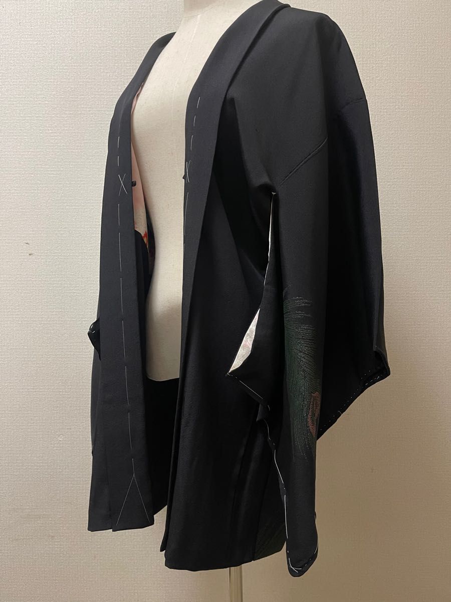 最大15%OFFクーポン浴衣/水着最大90%OFFクーポン 黒留袖 平安 王朝 貴人図 友禅 刺繍 未仕立て 仮絵