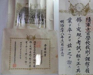 明治の陸軍士官学校 卒業証書と写真　1223U13G