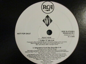 SWV ： Right Here 12'' (( Sahpreem's Funk Rap Show Mix / G-Man 12'' Mix / Funkyman Scratch Mix / 落札5点で送料無料