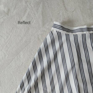 Reflect Reflect flair юбка полоса колено длина женский низ размер 11 белый серый SJ154