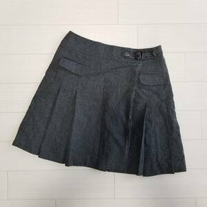 KUMIKYOKU Kumikyoku k Miki .k pleated skirt knee height plain lady's bottoms size 1 gray YDD15