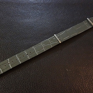 ◆Leather NATO G10Strap◆高品質国産本牛革クロコ型押しカーフ VINTAGE GRAY 18mm カスタムオーダー(BUCKLE COLOR) 受注生産 腕時計ベルトの画像1