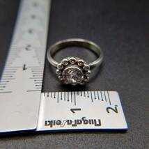 キュービックジルコニア 花 925シルバー 米国 アールデコ ヴィンテージ リング 指輪 銀 彫金 ビンテージ 植物 デザイン B7_画像7