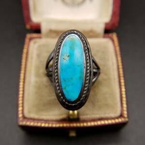  turquoise 925 silver American Vintage ring silver ring Vintage accessory engraving ethnic 