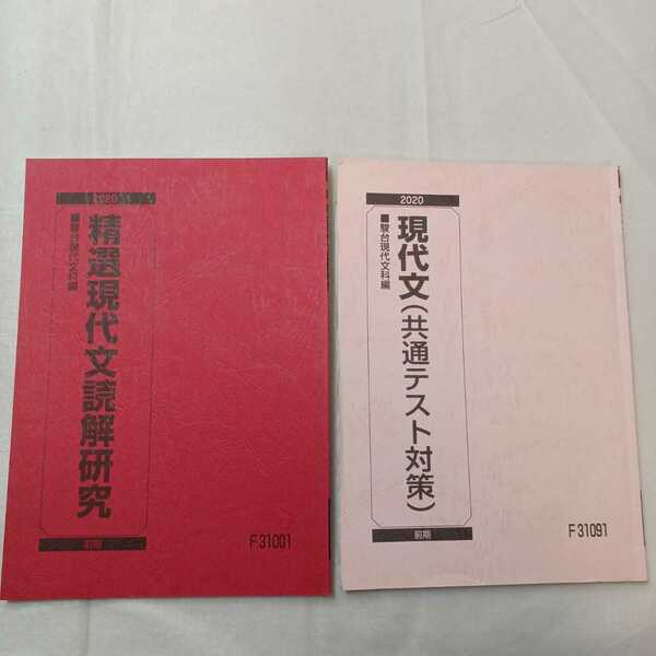 zaa-407♪駿台予備校　精選現代文解読研究+現代文(共通テスト対策)2冊セット　前期2020年　駿台現代文科(編)