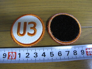 ◇新品 白地オレンジ刺繍 4.7Cm Ut用 (U3) マジックテープ式(メス) PVC高級合成皮革素材　番手タグ　送料￥84～