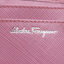 ［飯能本店］Salvatore Ferragamo サルヴァトーレフェラガモ ガンチーニ 二つ折り財布 レザー ピンク レディース DH72643_画像7