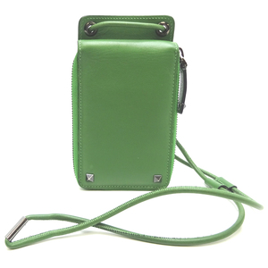 [. talent head office ]Valentino Valentino shoulder wallet long wallet leather green lady's DH72722