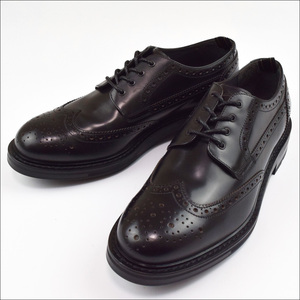  unused 11.4 ten thousand dunhill Dunhill Wing chip leather shoes 42 27cm black Italy made DU18F1604B7001