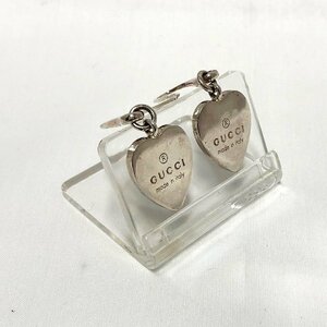 GUCCI Gucci [3738D] Heart earrings TRADEMARK HEART silver 925 223993 J8400 8106 Heart plate accessory lady's 