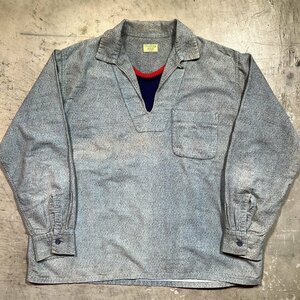 Monterey 【men2490H】 50's TWIN SPORT STYLED BY Nofade プリントネルスキッパーシャツ ミントグリーン ロカビリー 美品 L AG