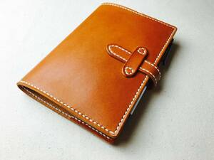 [ hand .] almost day notebook original A6 for Camel color original leather A6 Note book cover * adjust function pen holder attaching 
