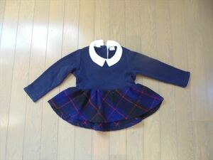 petit mainpti my n, Narumi ya* white collar navy blue color One-piece *90