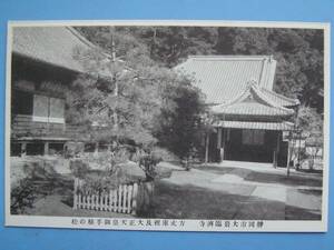 戦前絵葉書 静岡 大岩 臨済寺 方丈庫裡 大正天皇御手植えの松 (G90)