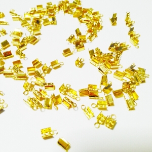 46個 カシメ(エンドパーツ・とめ金具)ゴールド7×1.5mm
