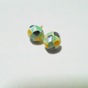 モザイクシェルブルーピアス10ｍｍ